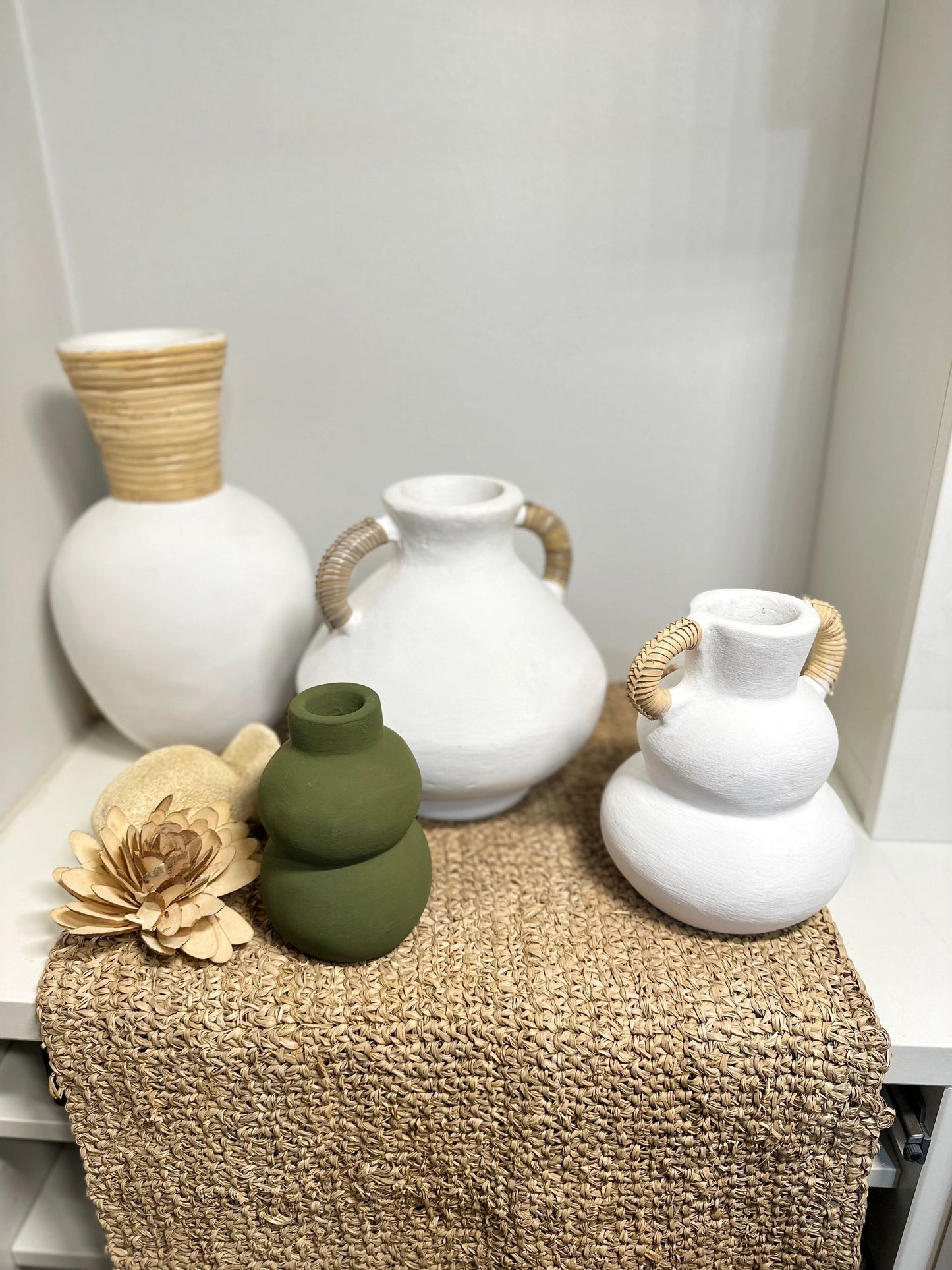 White Pottery Vase Tall