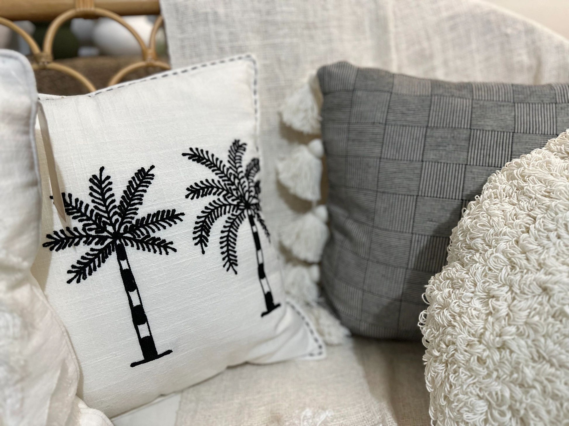 Black stripe with White Tassels