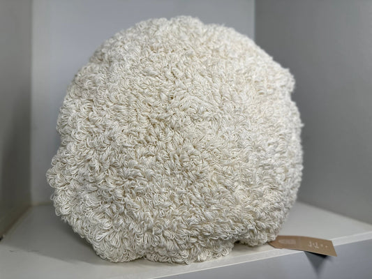 Round White Raw Cotton Cushion