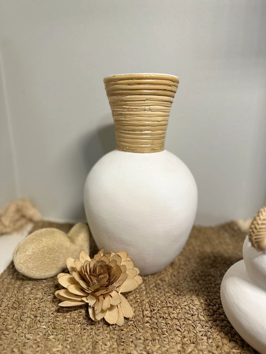 White Pottery Vase Tall